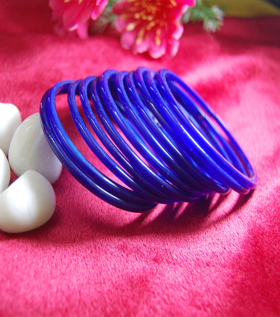 Blue glass bangles