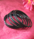 Black glass bangles
