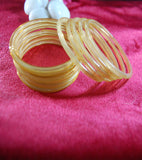 Golden glass bangles set of 24