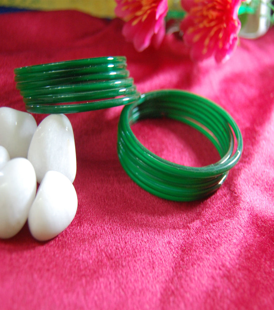 Green glass bangles