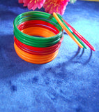 Plain glass bangles Red Green Yellow combo set of 36