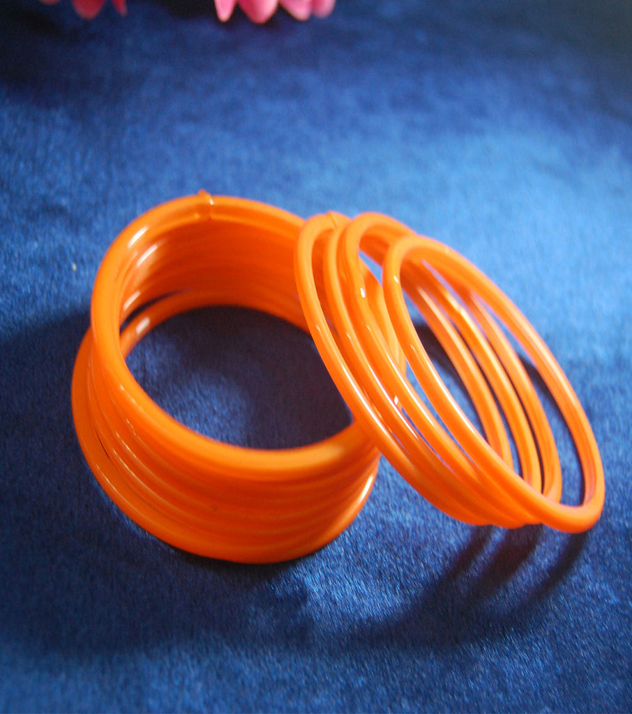 Orange glass bangles