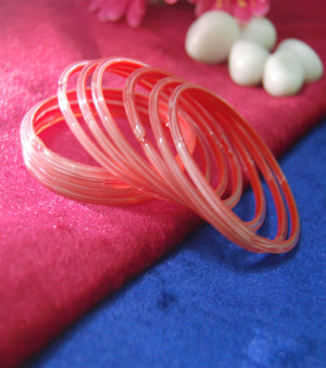 Pink glass bangles