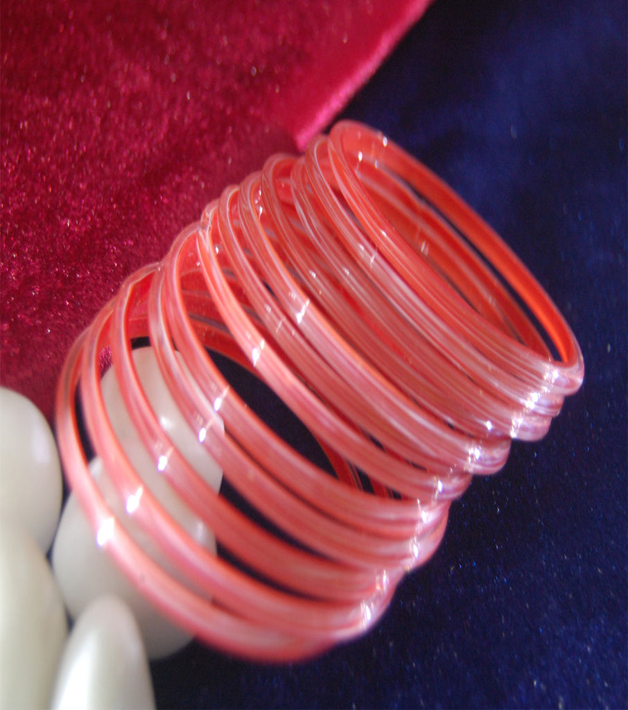 Pink glass bangles
