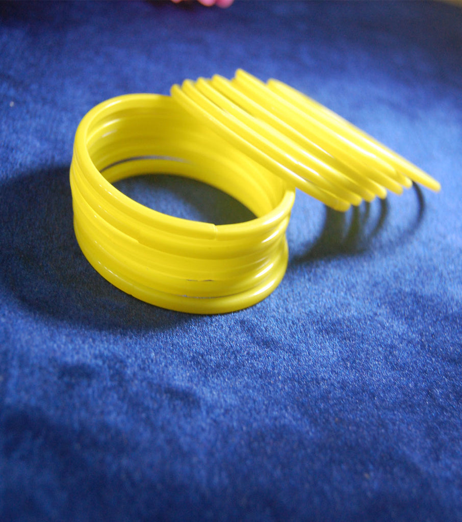 Yellow glass bangles