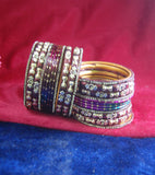 Coffee colored lac bangle with pink and purple tinge
