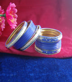 Purple coloured lac bangle with stones