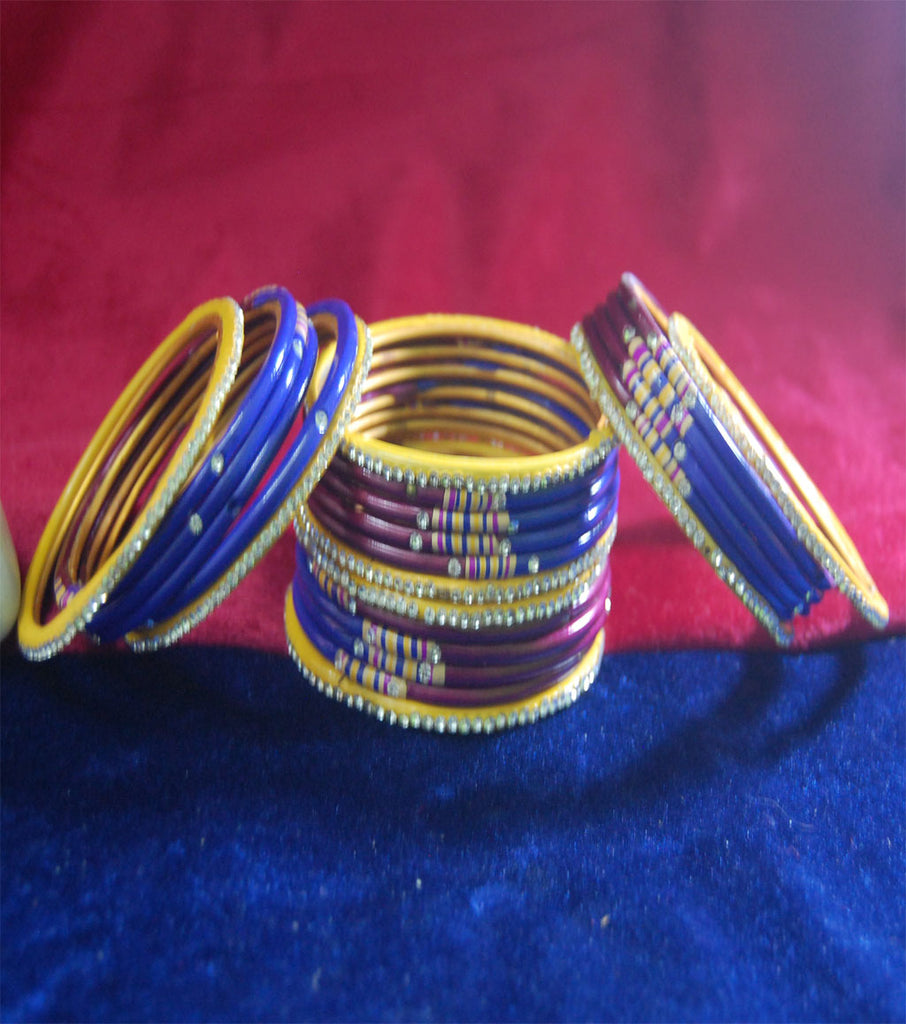 Multicoloured lac bangle with design