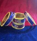 Multicoloured lac bangle with design