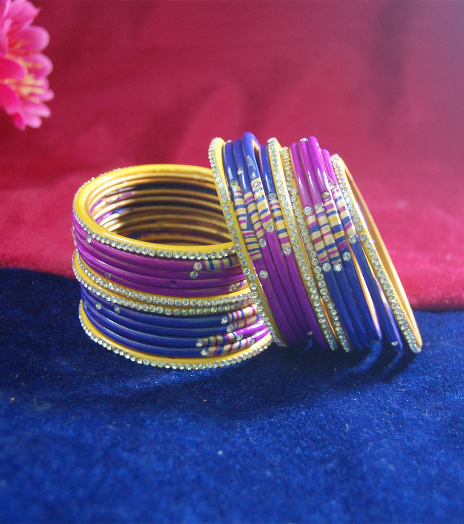 Multicoloured lac bangle with design