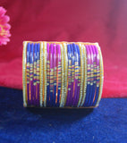 Multicoloured lac bangle with design