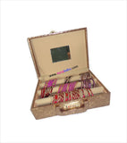 Beautiful golden embroided three lane bangle box