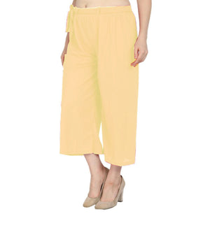 Beige culottes lycra cropped palazzo