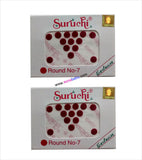 Suruchi plain maroon bindis size 7 set of 2