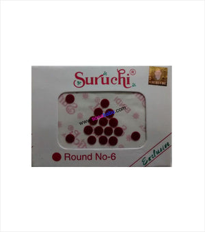 Suruchi plain maroon bindis size 6