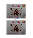 Suruchi plain maroon bindis size 6 set of 2