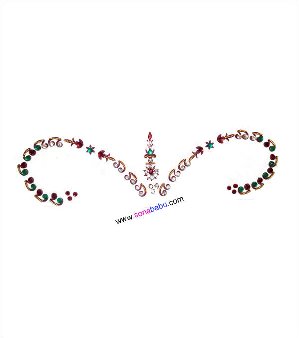 Multicolored bridal bindi