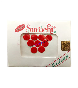 Suruchi plain red bindis size 11