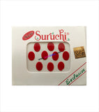 Suruchi plain red bindis size 12