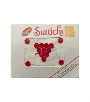 Suruchi plain red bindis size 7