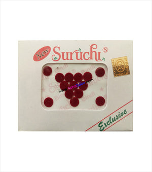 Suruchi plain maroon bindis size 8