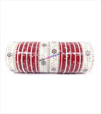 Red suhag chura with flower design