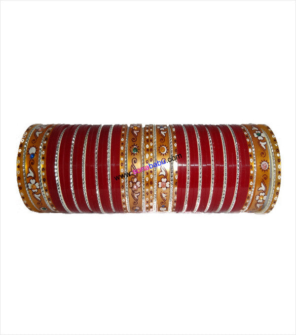 Red suhag chura medium set