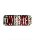Maroon suhag chura with leaf design