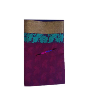 Kota emboss cotton saree with zari & floral design in pallu