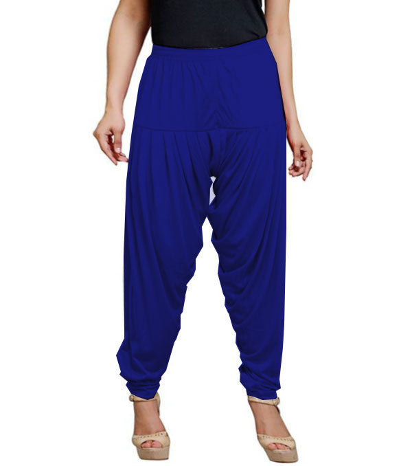 Dark blue viscose solid patiala