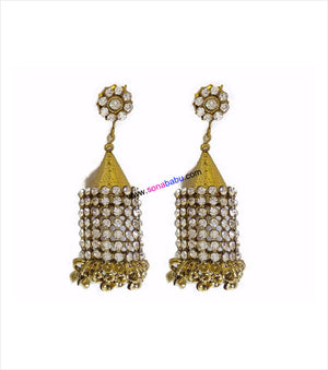 Golden Alloy Danglers in jhumki style