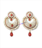 Beautiful stoned danglers with red drop