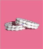 White shakha design fiber trendy bangle set of 4