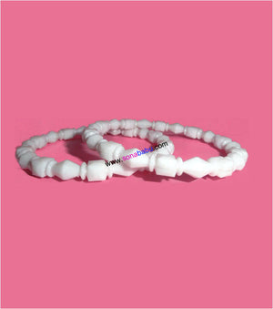 White shakha design fiber trendy bangle set of 2