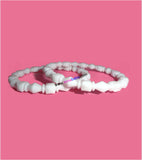 White shakha design fiber trendy bangle set of 2