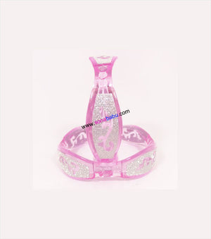 Light pink fiber bangle with silvery design set of 2