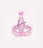 Light pink fiber bangle with silvery design set of 2