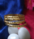 Gold plated bangles in churi style with cutting work set of 4