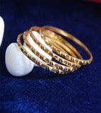 Gold plated bangles and red green line set of 4