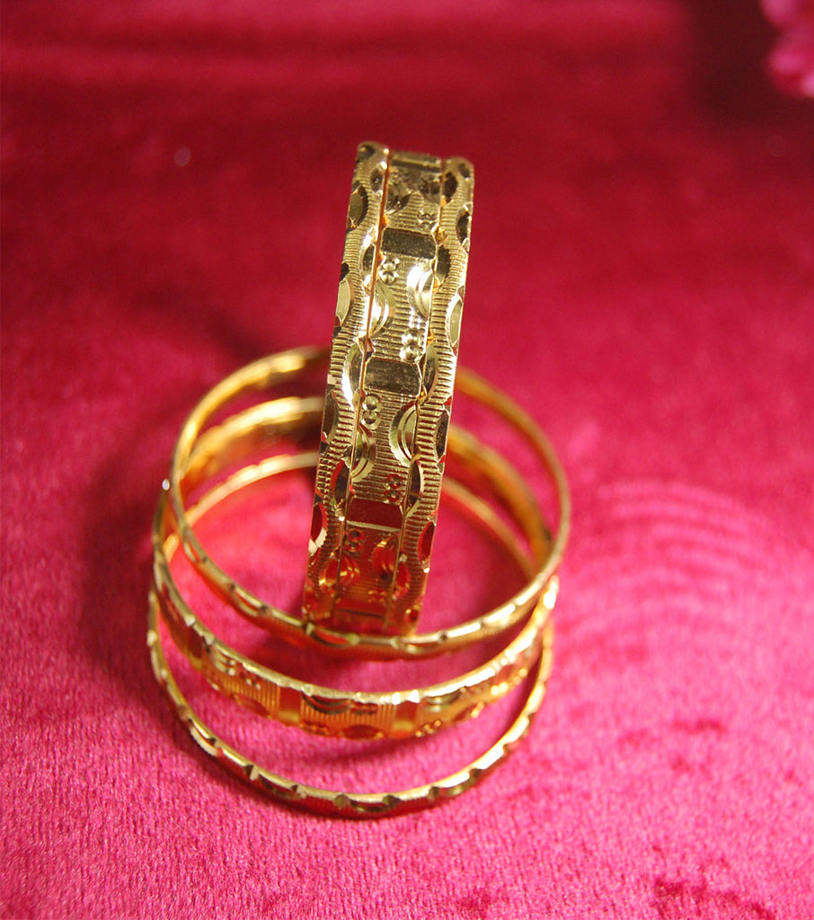 Designer gold plated bangles set of 6