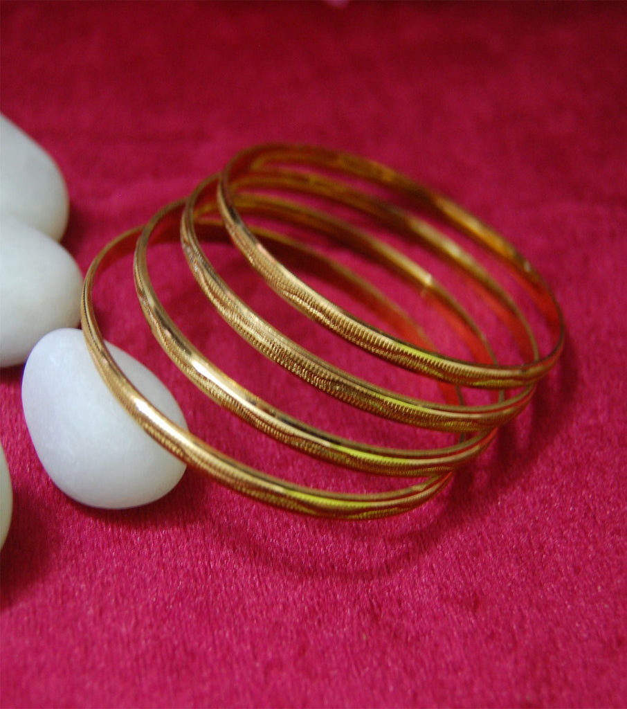 Designer gold plated bangles with beautiful work set of 4