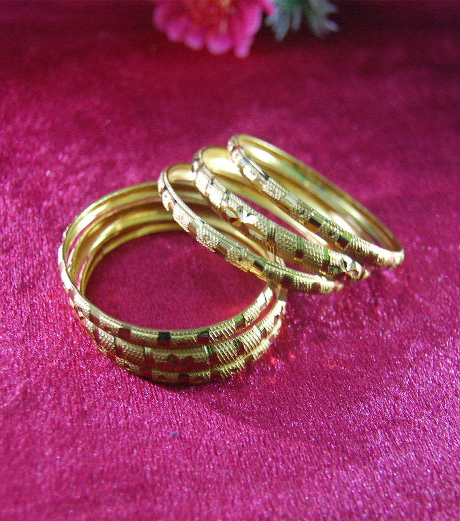 Designer gold plated bangles set of 6