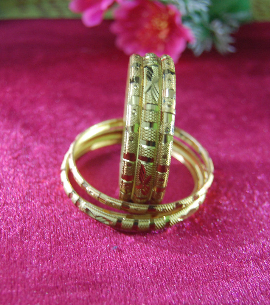 Designer gold plated bangles set of 6