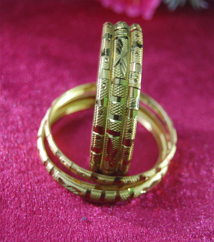 Designer gold plated bangles set of 6