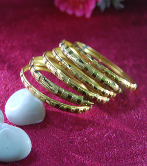 Designer gold plated bangles set of 6
