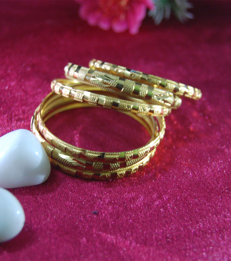 Designer gold plated bangles set of 6