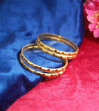 Gold plated bangles in churi style set of 4
