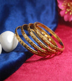 Gold plated bangles with full cutting work set of 4