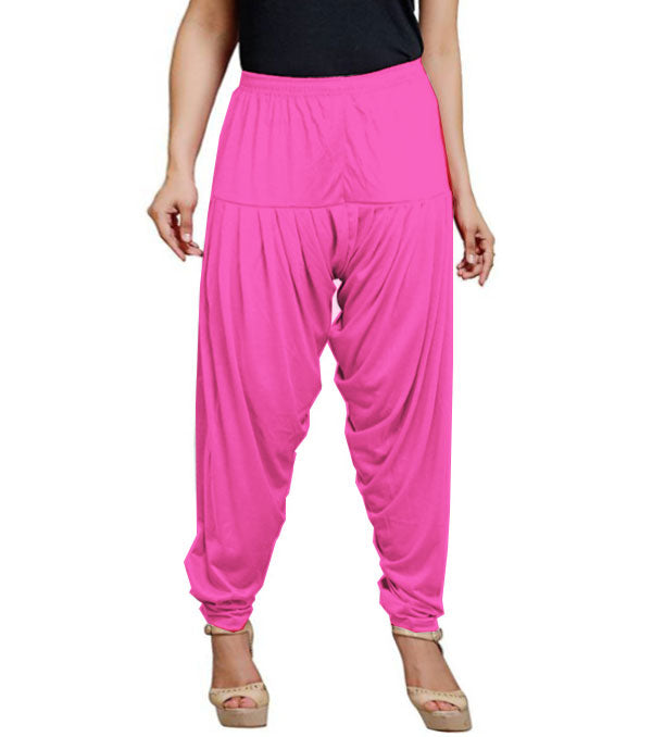 Hot pink viscose solid patiala
