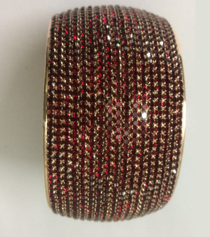 Kangan with fancy maroon stones set of 1